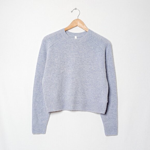 NEW BABATON Luxe Cashmere Crew Sweater Baby Blue Crewneck Wool XS ARITZIA - Picture 8 of 13